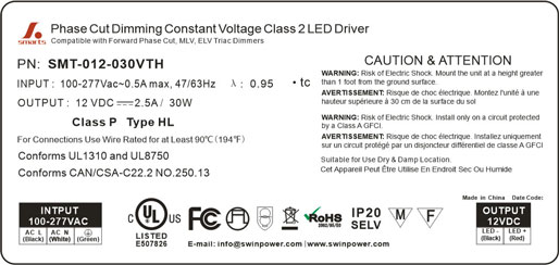 Triac Dimmable led driver 30w