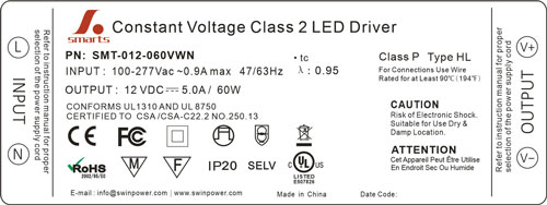 277v power supply 60w led
