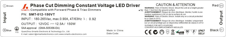 Constant Voltage 150w Dimmable LED Driver 