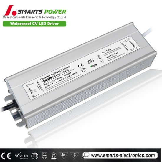  300W 12 / 24VDC LED imperméable drvier LVD énumérés