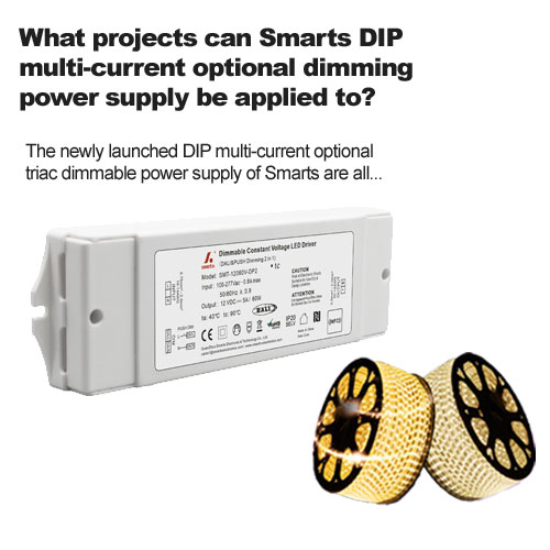 À quels projets l'alimentation de gradation optionnelle multi-courant Smarts DIP peut-elle être appliquée ?